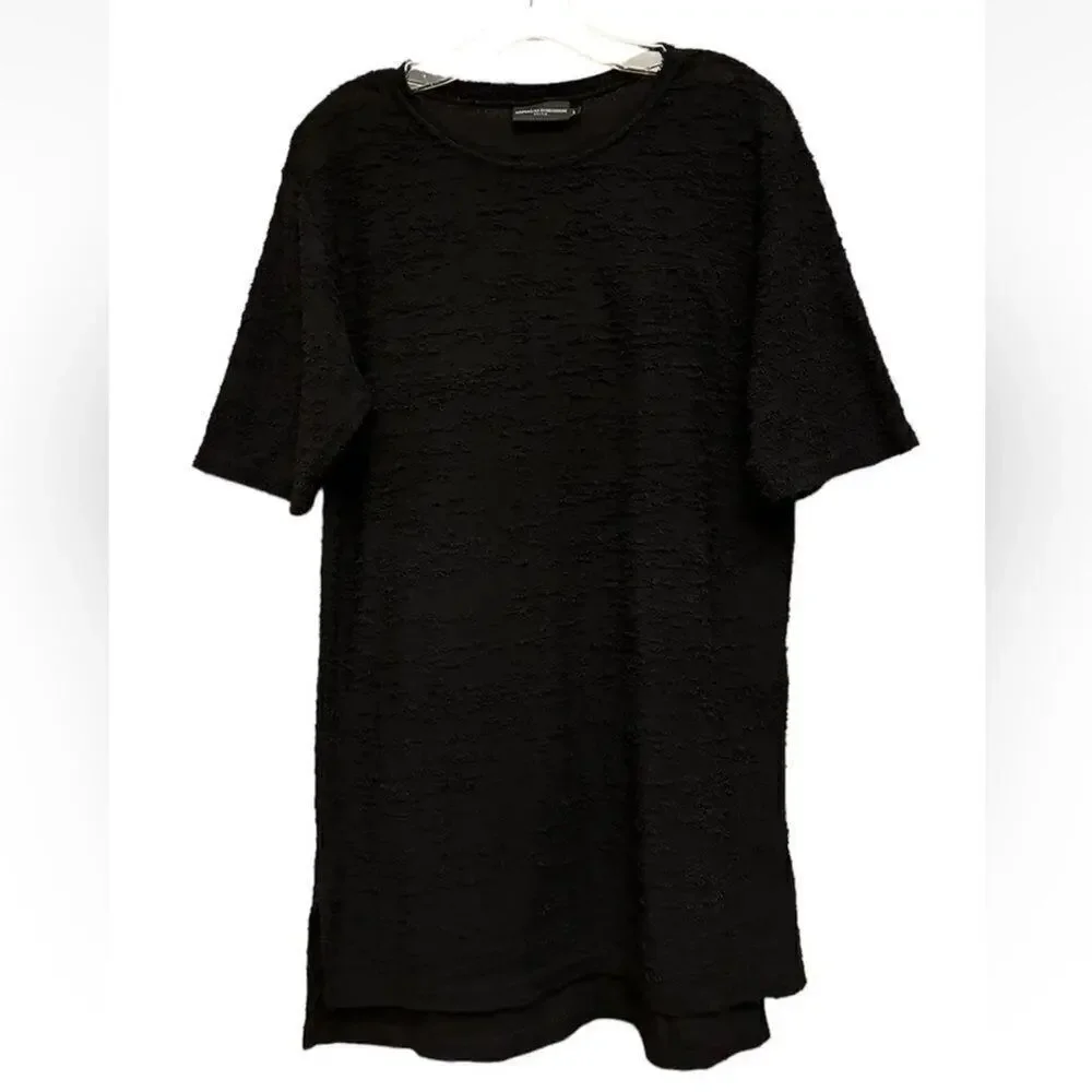 KEEPING NY EVERYWHERE KNYEW Shirt Mens Large Black Textured Designer Tee